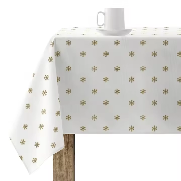 BL Belum Mantel Resinado Antimanchas Snowflakes Gold - Tacto Suave y Resistente a Manchas - 1