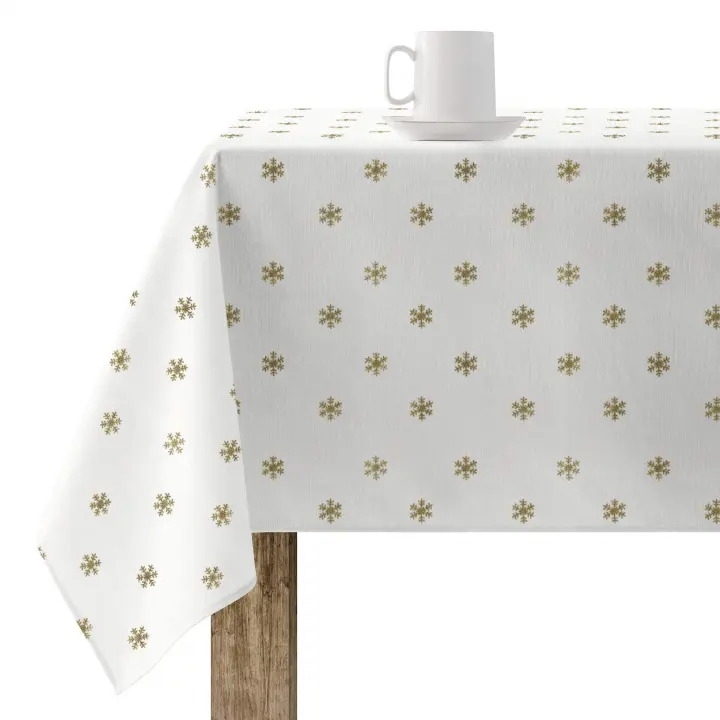 BL Belum Mantel Resinado Antimanchas Snowflakes Gold - Tacto Suave y Resistente a Manchas - 1