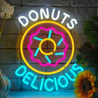 Luces LED Neón Deliciosos Donuts Para Decoración De Pared Tienda De Pastelería Decoración De Tienda De Caramelo Signo De Negocio USB Powered - details 0