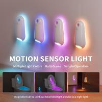 Luz De Inodoro Con Sensor De Movimiento RGB Cambiante LED Recargable Para Decoración De Baño Luz Nocturna De Sensor De Movimiento - details 5