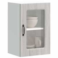 vidaXL Armario pared cocina puerta de cristal Kalmar en color Roble ahumado/Roble Sonoma/Negro y más | almacenamiento funcional diseño moderno para baño dormitorio sala - details 8