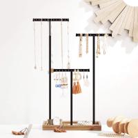 Expositor de Joyas 2 en 1 con Bandeja, 3 Barras en T Ajustables, Soporte para Collares, Pulseras y Pendientes con Agujeros - details 10