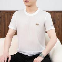 Camiseta De Hombre Verano Transpirable Cuello Redondo Manga Corta Slim Fit Base Media Camiseta De Algodón Para Viajes - details 1