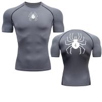 Camiseta De Compresión Para Gimnasio Con Estampado De Araña Para Hombres Camiseta De Fitness Y Running Técnica Transpirable Para Verano Top Deportivo - details 4