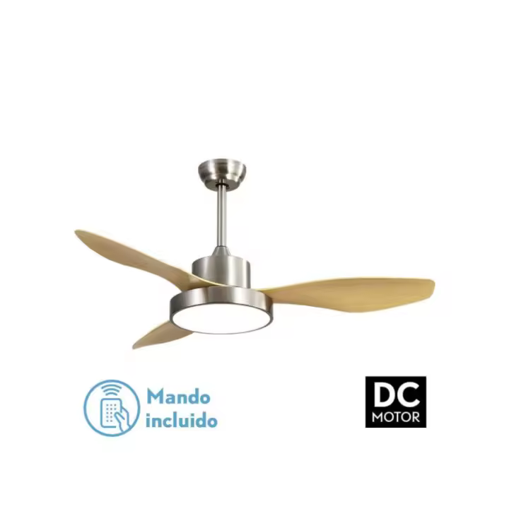 hayate dc ventilador 48w 4078lm niq/haya 3 asp 39/54x120x120cm 300040006000k con mando, memoria y temporizador - 1