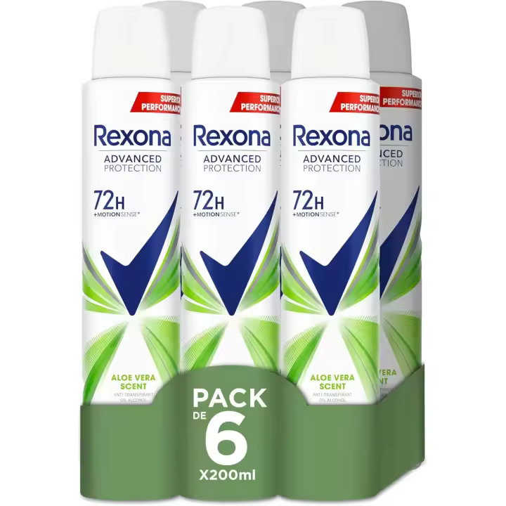 Desodorante REXONA mujer Aloe vera Spray 200ml - 6 unidades - 1