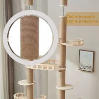 Cature, Torre para Gatos de Lujo, Árbol Rascador con Múltiples Plataformas y Hamaca, Color Beige, 80*40*235~247cm - details 2