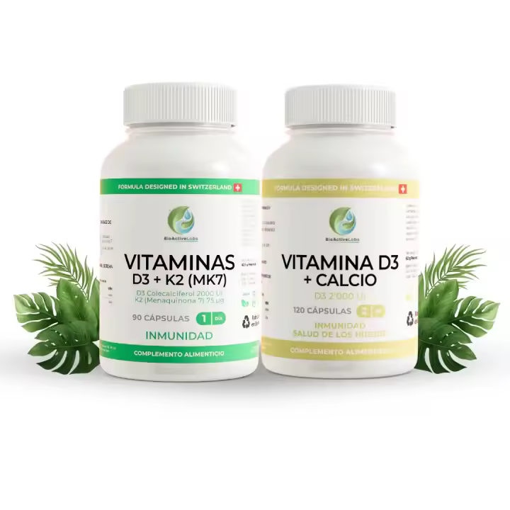 BioActive - Combo Óseo y Cardiovascular | Vitamina D3 4000 UI Calcio y Vitamina D3 7 | Huesos Fuertes y Arterias Limpias - 1