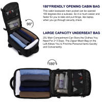 Mochila de viaje multifuncional para ordenador portátil aprobada por la aerolínea, mochila informal para senderismo corto, mochila de montaña para estudiantes, W - details 6