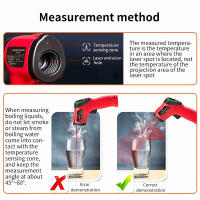 Láser Infrarrojo Termómetro De Mano LAOLAU DT-500 No Contacto Medidor De Temperatura Digital Sensor Temporal 500°C - details 4