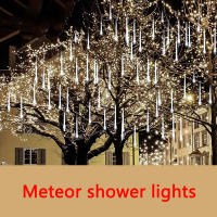 Luces De Lluvia Solar Meteórica Al Aire Libre Con 8 Tubos 192/288 LEDs Luces De Cadena Para Decoración De Jardín Árbol Y Fiesta Navideña - details 8