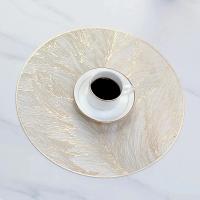 Juego De Tapetes Para Mesa De 1/4Pc Luz Y Lujo Protector De Mesa Redondo Resistente Al Calor Decorativo De PVC Irregular Estilo Americano - details 5