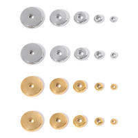 20/40pcs Cuentas De Espaciador Planas En Acero Inoxidable 3-10mm Color Oro Con Agujero Grande Para Creación De Joyas Pulseras - details 0