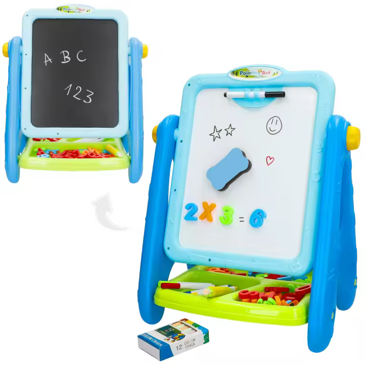 COLORBABY - Pizarra magnética infantil 2 en 1, tizas, rotuladores, letras y números, portatizas y borrador, regalo niña 3 años, pizarras infantiles, juguetes educativos, juegos para aprender los números, aprender las letras - 1