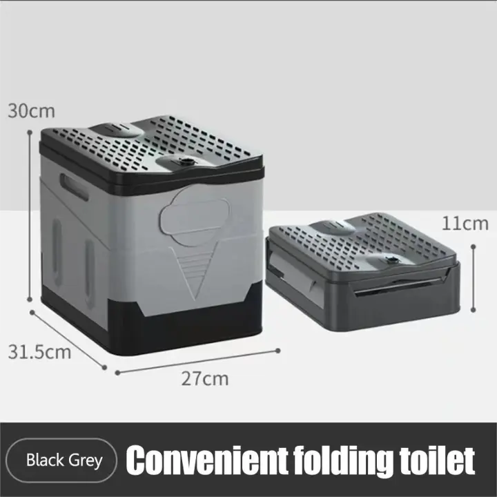 Folding Toilet Portable Collapsible Anti-Odor Car Toilet for Adult Self-Driving Travel Camping Emergency Toilet  Multifunctional Storage Box - 1