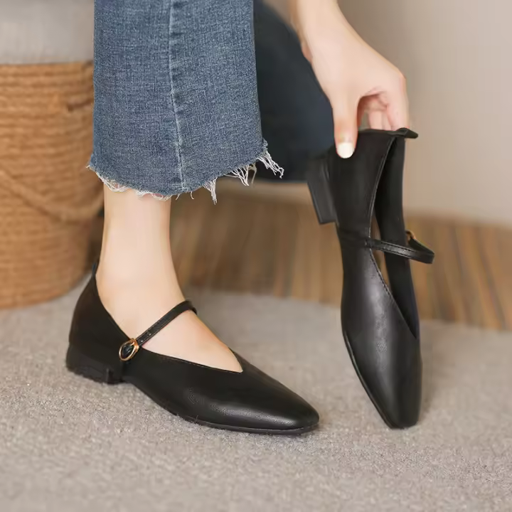 Zapatos Planos De Verano Para Mujer Con Tobillera Y Cierre De Hebilla En Microfibra De Color Oro Y Verde Estampado Texturizado De Tamaño Grande 34-43 Zapatos Elegantes Y Casuales - 1