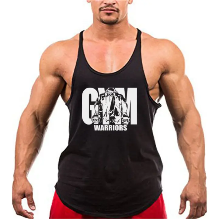 Y Back Bodybuilding Stringer Tank Top Men Cotton Gym Sleeveless Shirt Men Fitness Vest Summer Singlet Sportswear Workout Tanktop - 1