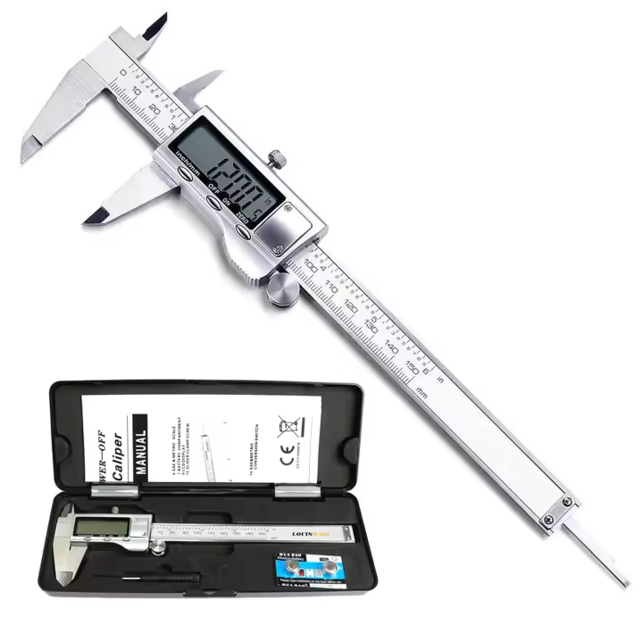 Calibrador Digital de Profundidad de Acero Inoxidable con Pantalla LCD - 0-150 Mm - 1