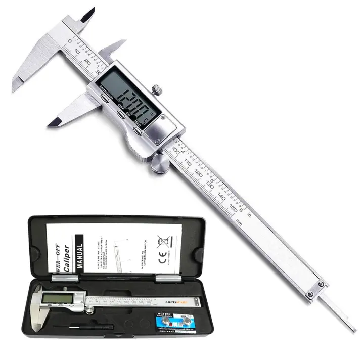 Calibrador Digital de Profundidad de Acero Inoxidable con Pantalla LCD - 0-150 Mm - 1