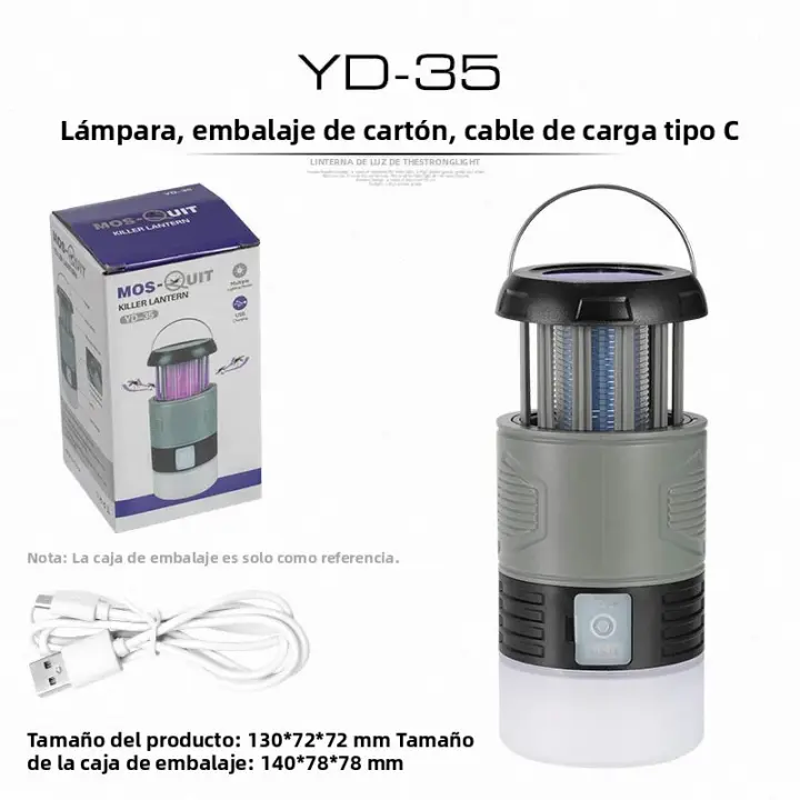 Lámpara Solar Anti-Mosquitos UV Recargable Eléctrica Repelente De Insectos Plegable Portátil Zapateadora De Mosquitos - 1