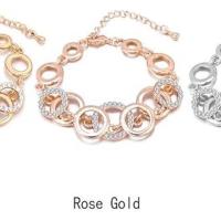 Pulsera Ouran para mujer, cadena de aro, pulsera de plata chapada en oro para niñas - details 2