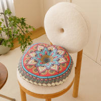 Cojín De Silla Bohemia De Algodón Y Lino Geométrico Cojín Redondo Para Yoga Meditación Alfombra De Piso Sofá Almohada Cojín De Asiento Antideslizante Y Lavable Estilo Clásico Chino - details 5