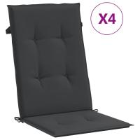 vidaXL Cojín silla de jardín respaldo alto 4 uds tela 120x50x3cm Color Antracita,  Crema,  Azul y mas Cojín Decorativo de Asiento Cojines de muebles de salon - details 11