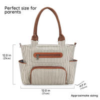 Set De 7 Bolsos Para Mudar El Bebé Multifuncional Tote Bag Mummy Bolsa De Viaje Con Alforja Para Bebé Material De Tela Cierre De Cremallera - details 4