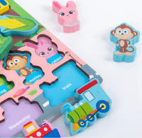 Juguetes De Madera Montessori Para Niños Tablero Ocupado Con Frutas Números Alfabeto Animales Y Tráfico Juego De Encaje Educativo Para Preescolar - details 10