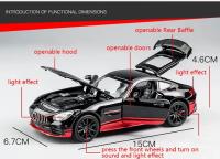 Coche De Colección Mercedes Benz GTR AMG 1:32 Con Sonido Y Luz Aleación De Metal Juguete Para Niños Regalo Modelo De Carreras a Escala - details 4
