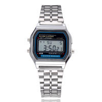 Reloj Digital De Lujo Para Hombre En Acero Inoxidable Dorado Y Plateado Estilo Business Moda Reloj Electrónico Resistente Al Choque - details 5