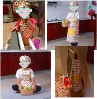 Delantal de chef ajustable para niños y juego de sombreros, delantal de cocina con bolsillo para niños y niñas para la escuela, cocinar, hornear, pintar, jardinería. - details 1