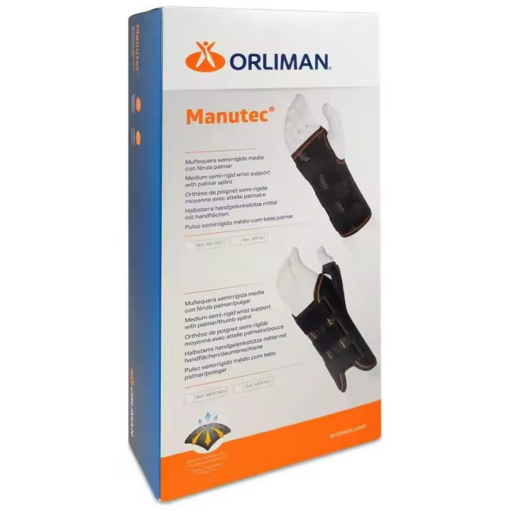 Orliman Muñequera Semirrígida Férula Palmar Media Izquierda Mf-I61 Talla 3, 1 Unidad - 1
