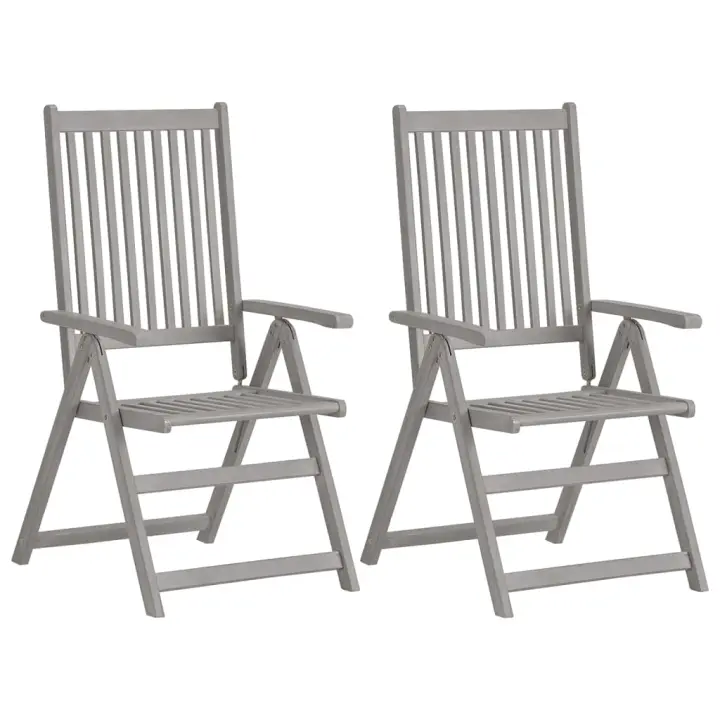 Sillas reclinables Jardín y vestimentos 2 UDS Madera maciza Acacia - 1