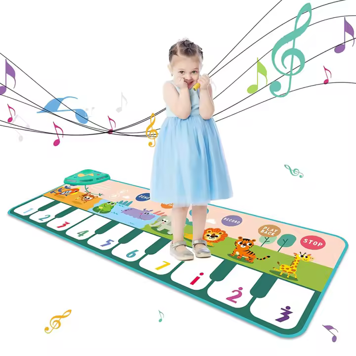 Coolplay Alfombra Tecladista Musical Para Niños Con 8 Sonidos De Animales Alfombra De Baile Educativa Para Bebés Material De Tela Adecuada Para Edades 3-6 Años Y 6-12 Años - 1