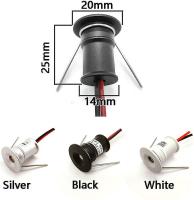 Negro 9 unids mini 12V 1W LED techo empotrar proyectores Ip65, 3000K (120, Blanco cálido). - details 2