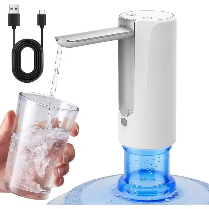 Bomba de botellas de agua, dispensador de agua eléctrico, bomba de agua potable automática de carga, bomba de agua potable automática portátil, carga tipo C, para el hogar, oficina, cocina, camping - 1