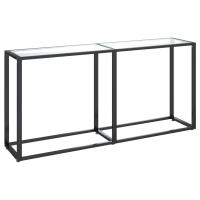 Vidaxl Mesa Consola Vidrio 160x35x75,5 Cm Transparente, Negro, Mármol Blanco y Más - details 2