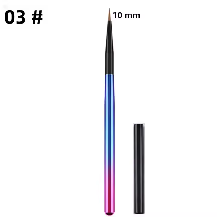 Cepillo De Uñas Colorido Para Gel UV Liner Cepillo Plano Oval Unisex Herramienta De Arte De Uñas Pincel Universal Para Pintura Ombre - 1