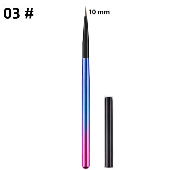 Cepillo De Uñas Colorido Para Gel UV Liner Cepillo Plano Oval Unisex Herramienta De Arte De Uñas Pincel Universal Para Pintura Ombre - 1