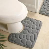Alfombra De Pies Para Baño Y WC Antideslizante Absorbente De Agua Impermeable U-Shaped Alfombrilla De Poliéster 100% - details 0