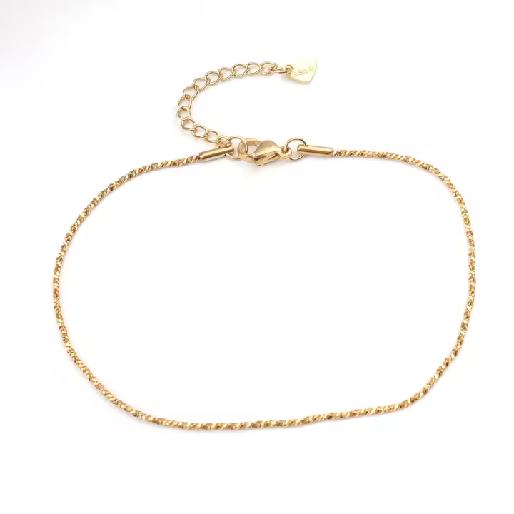 Anklet De Acero Inoxidable 23.5cm Color Oro Para Mujer Joyería De Playa Verano Accesorios De Pies Sin Zapatos Cadena De Enlace - 1
