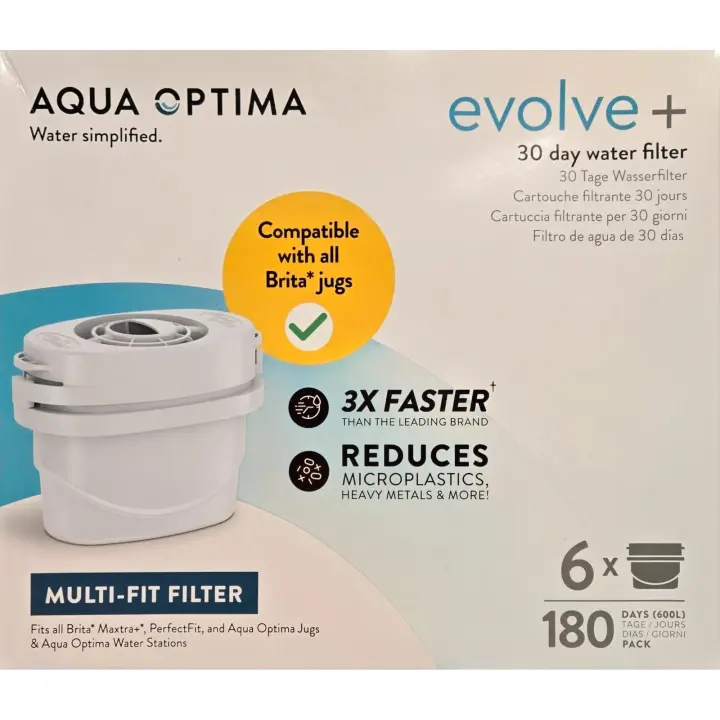 6 RECAMBIOS DE FILTRO PARA JARRA AQUA OPTIMA EVOLVE+ COMPATIBLE TAMBIEN CON BRITA MAXTRA. MAXTRA+ PERFECT FIT - 1