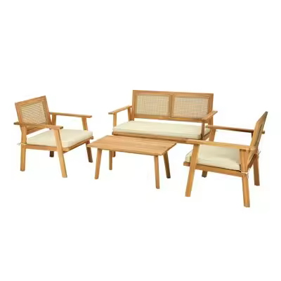 Conjunto de muebles de exterior Richardson 123, Muebles ES, Madera, Tapiz - 1