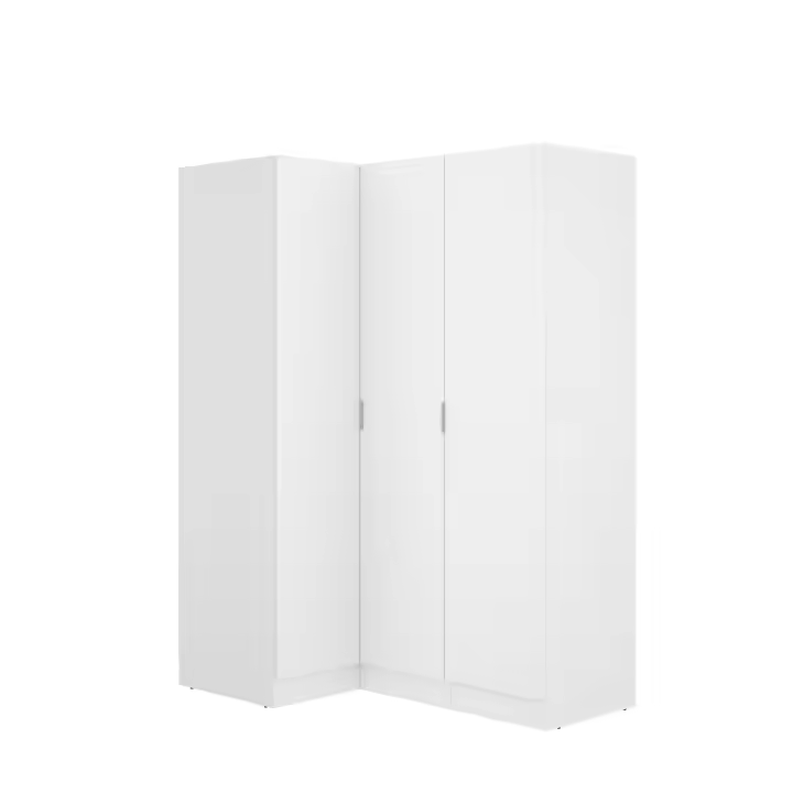 Composición Rincón Essen 1 Blanco - Armario Modular Esquinero 184x133x90 cm Armario para dormitorio - Fabricado en España - Melamina Alta calidad - Somnia Descanso - 1