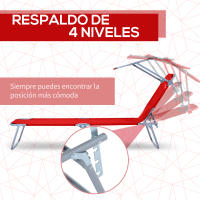 Outsunny Tumbona de jardín Plegable con Toldo Desmontable y Regulable Respaldo Reclinable para Jardín Terraza Acampada al Aire Libre 187x58x36 cm - details 6