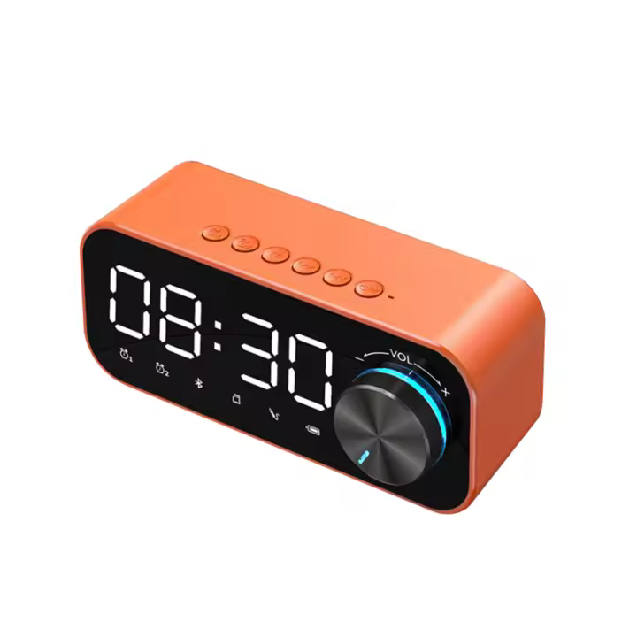 Reloj Despertador with Radio Digital, Altavoz with Bluetooth, Pantalla LED de Hora y Alarma y surface de Espejo para escritorio - 1