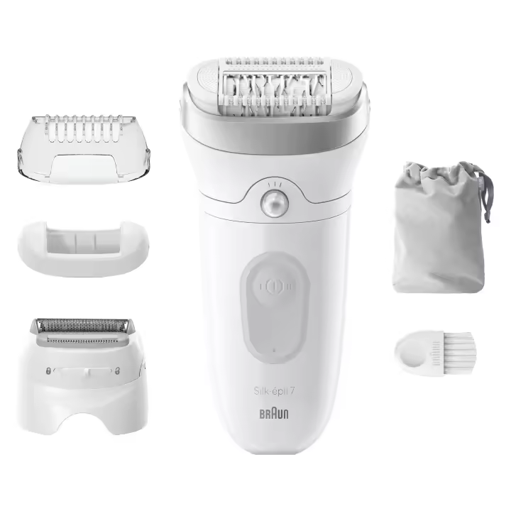 Braun | Silk-épil 7, Depiladora Eléctrica Para Una Eliminación Del Vello Fácil, Piel Suave Duradera, 7-041, Blanca/Plateada - 1