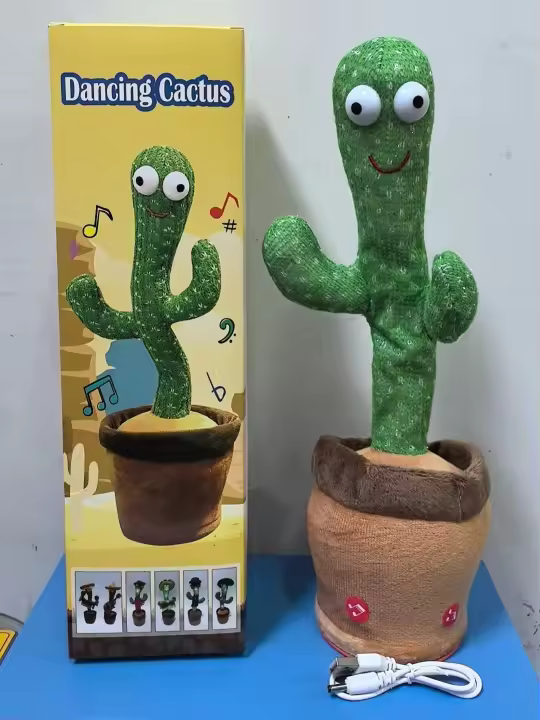 Juguete De Cactus Danzante Y Cantante Para Bebés Niños Y Niñas Registra Y Repite Lo Que Dice Planta De Algodón PP Para Jóvenes - 1