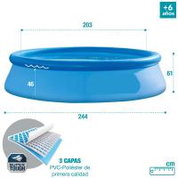Piscina Hinchable con depuradora jardín casa, 244x61 cm, familiar, 1942 litros easy set Intex - details 2